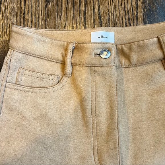 Wilfred (Aritzia) Faux Suede Brown Pants straight leg size 2 - Picture 4 of 8